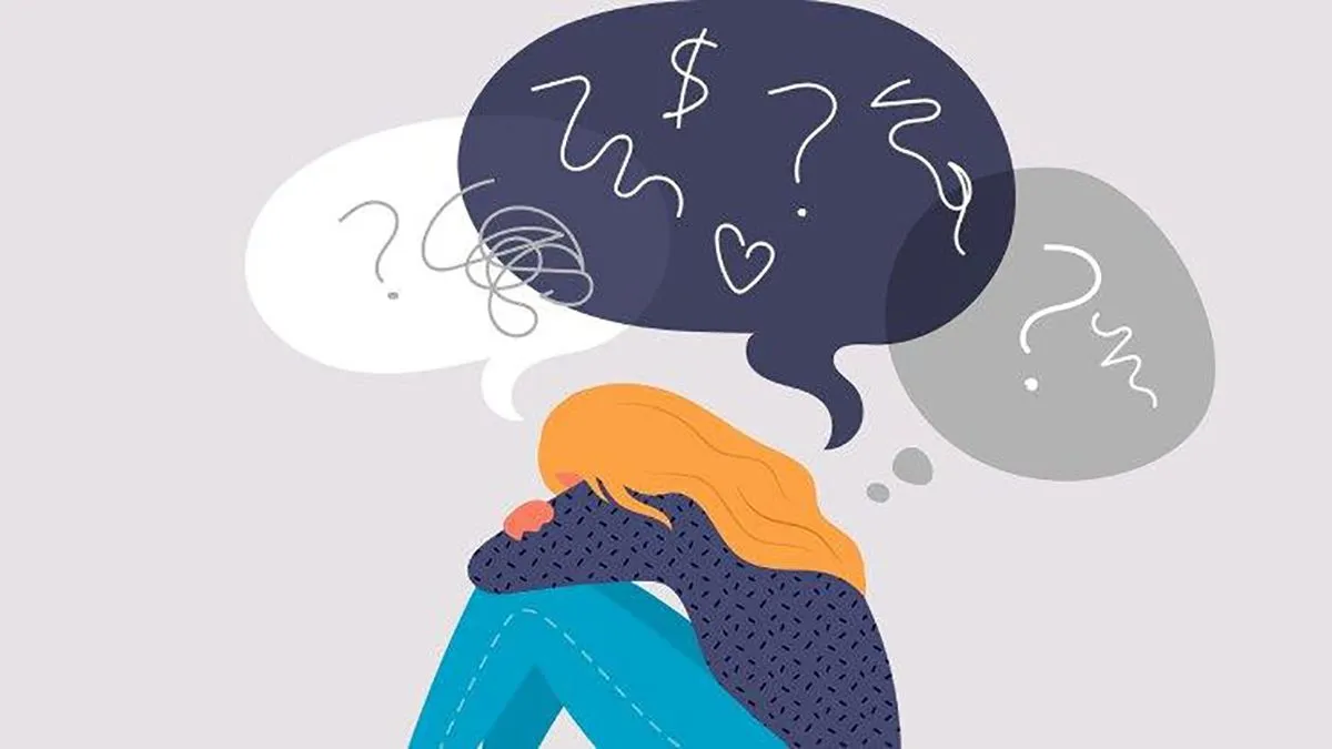 mujer con ansiedad que realiza test de salud mental